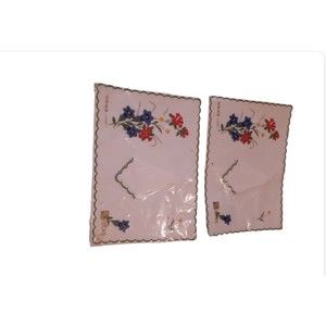 VTG  Placemat with Napkin, Swiss Made, Floral Table Settings, Old Stock, 2 Sets